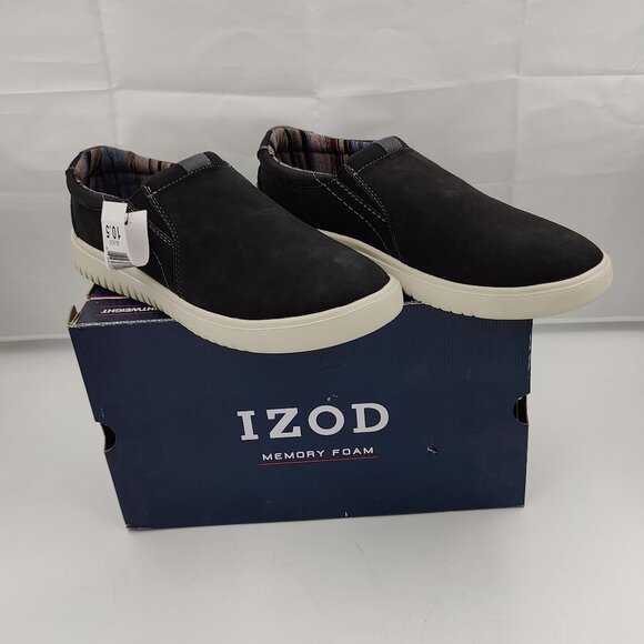 IZOD Jackson Black Men's Memory Foam Shoes, 10.5 - Picture 1 of 8